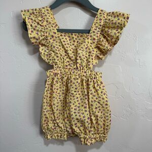 Bailey’s Blossom 6/9m yellow floral onesie